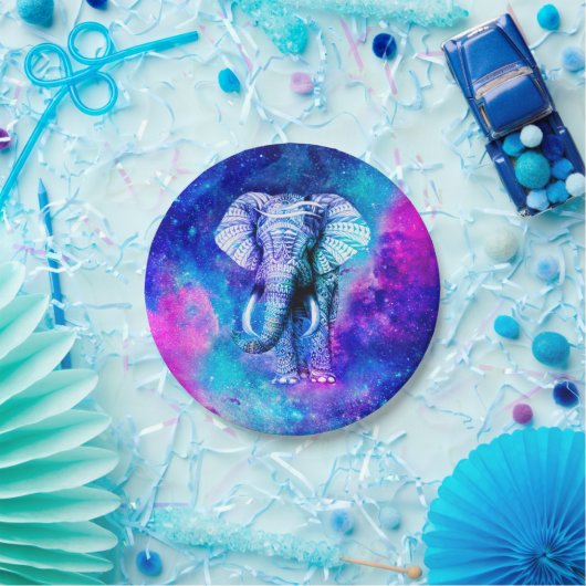 Hipster Elephant Nebula Space Pappteller (Party)