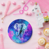 Hipster Elephant Nebula Space Pappteller (Party)