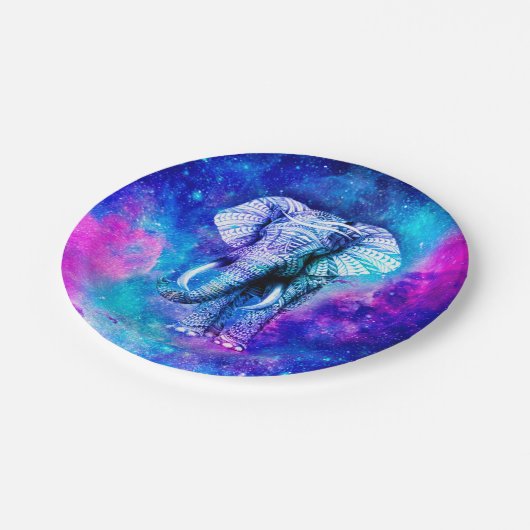 Hipster Elephant Nebula Space Pappteller (Schrägansicht)