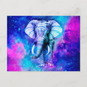 Hipster Elephant Nebula Space Postkarte (Vorderseite)