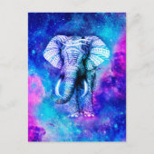 Hipster Elephant Nebula Space Postkarte (Vorderseite)