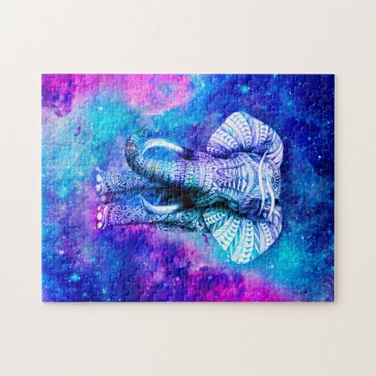 Hipster Elephant Nebula Space Puzzle (Horizontal)