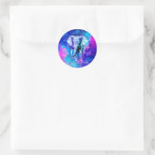 Hipster Elephant Nebula Space Runder Aufkleber (Tasche)