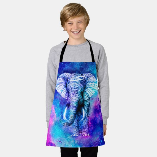 Hipster Elephant Nebula Space Schürze (Getragen)