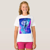 Hipster Elephant Nebula Space T-Shirt (Vorne ganz)