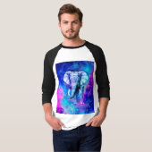 Hipster Elephant Nebula Space T-Shirt (Vorne ganz)