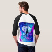 Hipster Elephant Nebula Space T-Shirt (Schwarz voll)