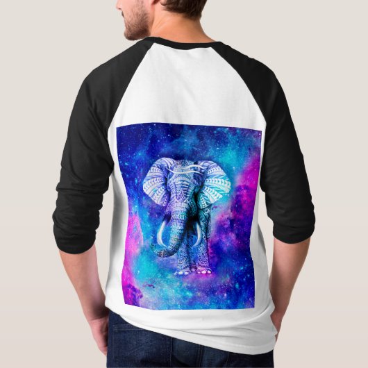 Hipster Elephant Nebula Space T-Shirt (Rückseite)