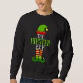 Hipster Elf Matching Familiengruppe Weihnachts-Par Sweatshirt (Vorderseite)