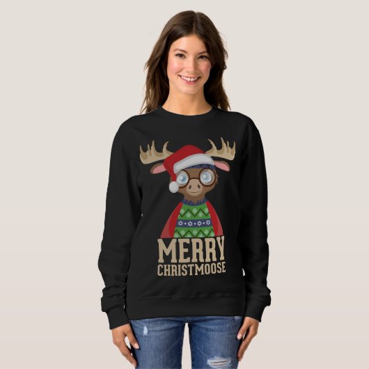Hipster Else - Weihnachtsmannmütze - Merry Christm Sweatshirt (Vorne ganz)