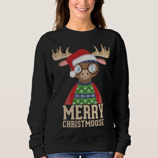 Hipster Else - Weihnachtsmannmütze - Merry Christm Sweatshirt (Vorderseite)
