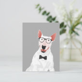 Hipster English Bull Terrier Dog Postcard Postkarte (Stehend Vorderseite)