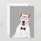 Hipster English Bull Terrier Dog Postcard Postkarte (Vorne/Hinten)