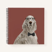 Hipster English Setter Notebook für Dog Lovers Notizblock (Vorderseite)