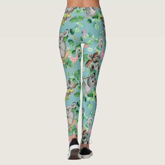 Hipster Exotic Koala Design Niedlich Girls Leggings (Rückseite)