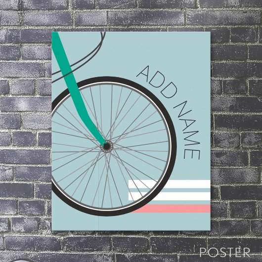 Hipster Fahrrad mit Individuelle Name 20x28 Poster