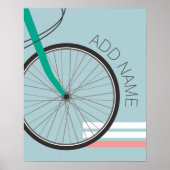 Hipster Fahrrad mit Individuelle Name 20x28 Poster (Vorne)