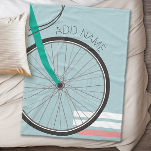 Hipster-Fahrrad mit individuellem Namen Fleecedecke