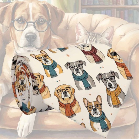 Hipster Faux Seide | Stylischer Hund Gentleman's Krawatte