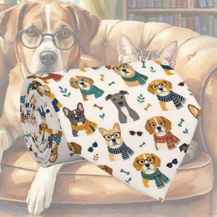 Hipster Faux Seide   Stylischer Hund Gentleman's Krawatte