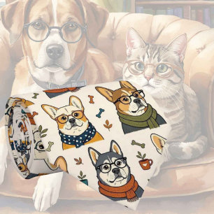 Hipster Faux Seide Stylischer Hund Gentleman's Krawatte