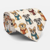 Hipster Faux Seide | Stylischer Hund Gentleman's Krawatte (Gerollt)