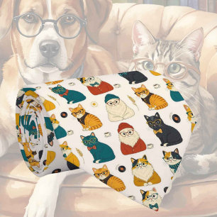 Hipster Faux Seide   Stylischer Katzen-Gentleman Krawatte