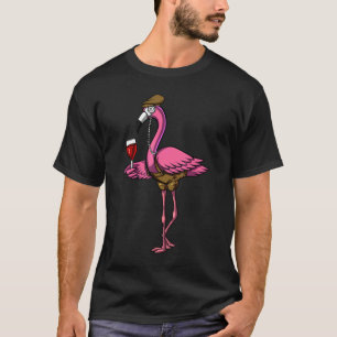 Hipster Flamingo Bird Wein Trinken Party Frauen m T-Shirt