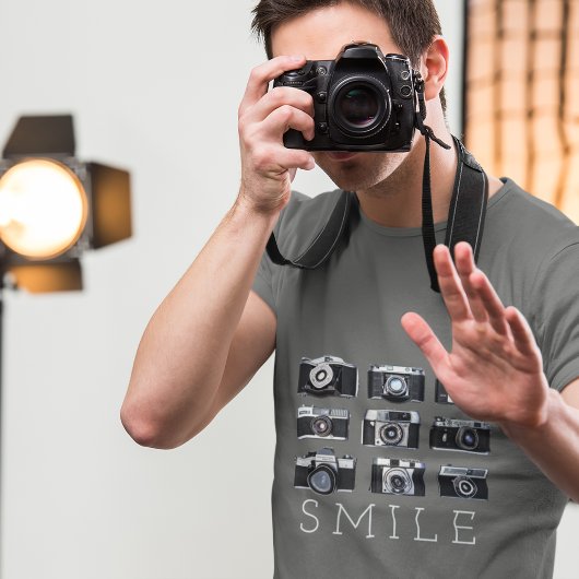 Hipster Fotograf Vintag Cameras Lens T-Shirt