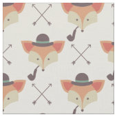 Hipster Fox, Bowler Hat, Pipe #8 ID1073 Stoff (Nahaufnahme)
