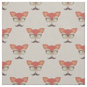Hipster Fox, Glasses und Mustache ID1073 Stoff (Muster)