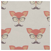 Hipster Fox, Glasses und Mustache ID1073 Stoff (Nahaufnahme)