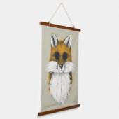 Hipster Fox in Sonnenbrille Illustration Wandteppich Mit Holzrahmen (Gewinkelt)