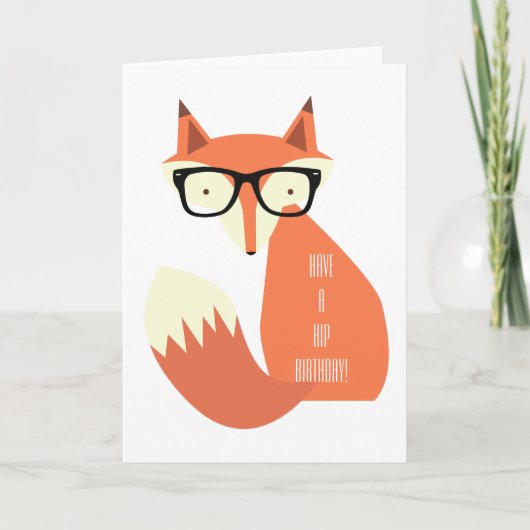 Hipster Fox Karte (Vorderseite)