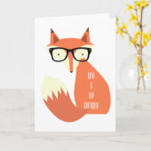 Hipster Fox Karte (Gelbe Blume)