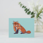 Hipster Fox (ohne Text) Postkarte (Stehend Vorderseite)