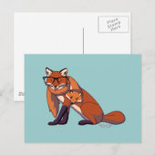 Hipster Fox (ohne Text) Postkarte (Vorne/Hinten)