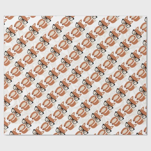 Hipster Fox-Papier Geschenkpapier (Flach)