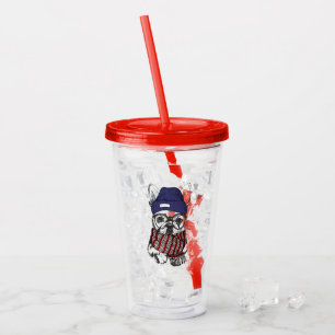 Hipster-Franzose-Stier-Hund Acryltrinkbecher