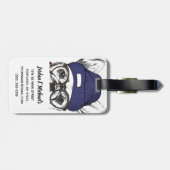 Hipster-Franzose-Stier-Hund | addieren Ihren Namen Gepäckanhänger (Rückseite horizontal)