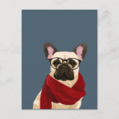 Hipster Französische Bulldog Postkarten für Hunde  (Vorderseite)