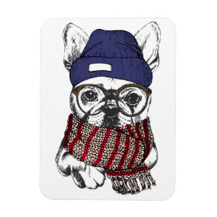 Hipster Französischer Bull-Hund Magnet