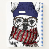 Hipster French Bull Dog Notizblock (Rückseite)