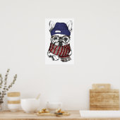 Hipster French Bull Dog Poster (Küche)