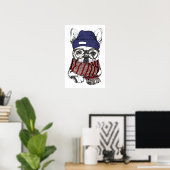 Hipster French Bull Dog Poster (Heimbüro)