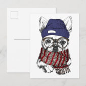 Hipster French Bull Dog Postkarte (Vorne/Hinten)