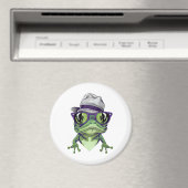Hipster Froschtier mit Brille und Hutvektor Magnet (In Situ (Geschirrspüler))