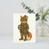 Hipster-Fuchs-Postkarte Postkarte (Stehend Vorderseite)
