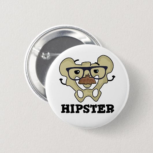Hipster Funny Angesagt Bone Anatomie Pun Button (Vorne & Hinten)