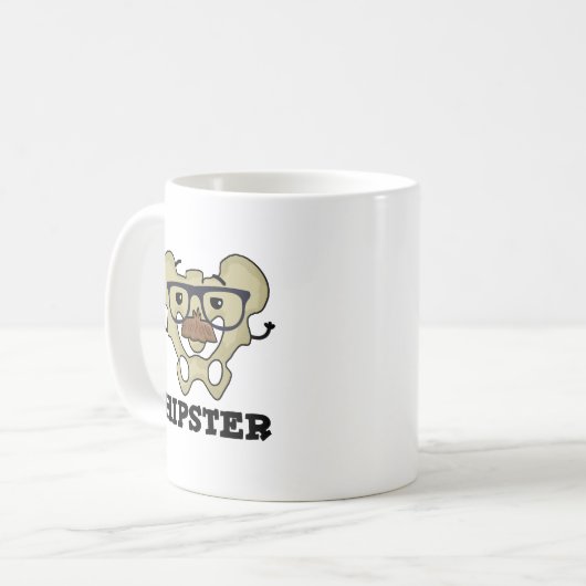 Hipster Funny Angesagt Bone Anatomie Pun Kaffeetasse (Vorderseite Links)